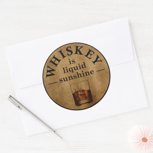 Whiskey citeert grappige alcohol gezegden ronde sticker (Envelop)