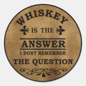 Whiskey citeert grappige alcohol gezegden  ronde sticker (Voorkant)