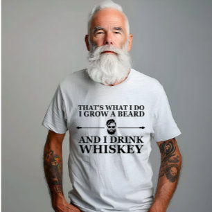 Whiskey citeert grappige bebaarde gezegden t-shirt