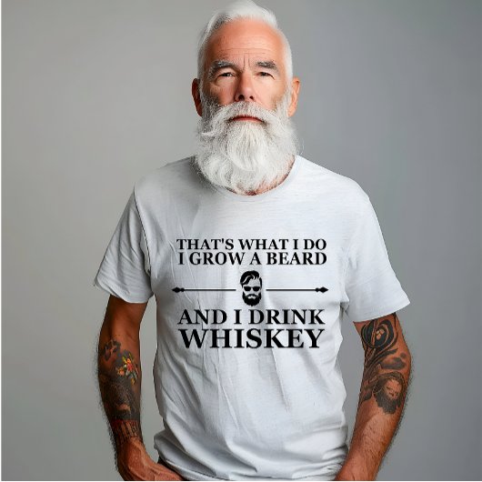 Whiskey citeert grappige bebaarde gezegden t-shirt