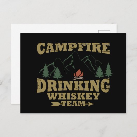 Whiskey citeert grappige camping camper gezegden feestdagenkaart (Voorkant / Achterkant)