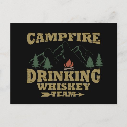 Whiskey citeert grappige camping camper gezegden feestdagenkaart (Voorkant)