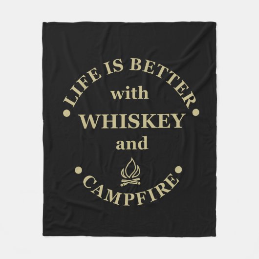 Whiskey citeert grappige camping camper gezegden fleece deken (Voorkant)