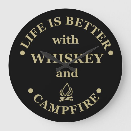 Whiskey citeert grappige camping camper gezegden grote klok (Voorkant)