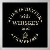 Whiskey citeert grappige camping camper gezegden poster (Voorkant)