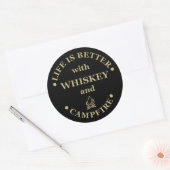 Whiskey citeert grappige camping camper gezegden ronde sticker (Envelop)