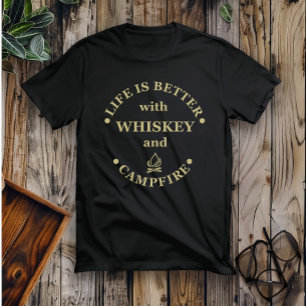 Whiskey citeert grappige camping camper gezegden t-shirt