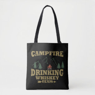 Whiskey citeert grappige camping camper gezegden tote bag