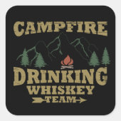 Whiskey citeert grappige camping camper gezegden vierkante sticker (Voorkant)