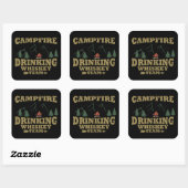 Whiskey citeert grappige camping camper gezegden vierkante sticker (Vel)