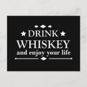 Whiskey citeert grappige drink alcoholische gezegd feestdagenkaart (Voorkant)
