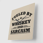 Whiskey citeert grappige drink alcoholische gezegd vierkante klok (Hoek)