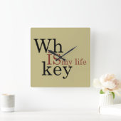 Whiskey citeert grappige drink alcoholische gezegd vierkante klok (Huis)