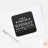 Whiskey citeert grappige drink alcoholische gezegd vierkante sticker (Envelop)