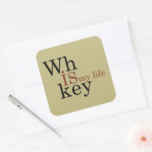 Whiskey citeert grappige drink alcoholische gezegd vierkante sticker