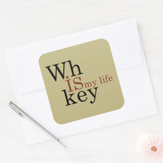 Whiskey citeert grappige drink alcoholische gezegd vierkante sticker (Envelop)