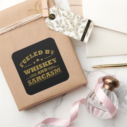 Whiskey citeert grappige drink alcoholische gezegd vierkante sticker (Geschenken)