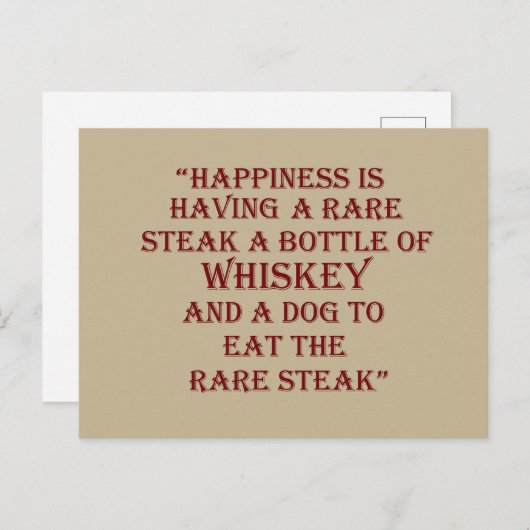 Whiskey citeert grappige drink gezegden briefkaart (Voorkant / Achterkant)