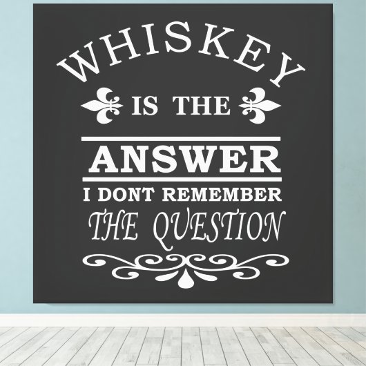 Whiskey citeert grappige drink gezegden canvas afdruk (Insitu (Houten vloer))