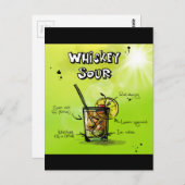 Whiskey Cocktail Recept Briefkaart (Voorkant / Achterkant)