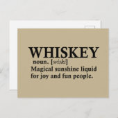 Whiskey definitie grappige alcohol gezegden gesche feestdagenkaart (Voorkant / Achterkant)