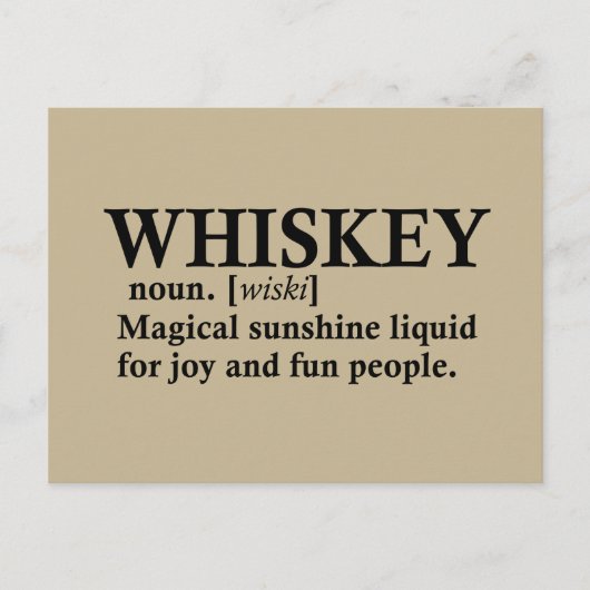 Whiskey definitie grappige alcohol gezegden gesche feestdagenkaart (Voorkant)