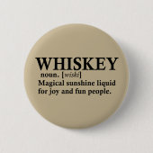 Whiskey definitie grappige alcohol gezegden gesche ronde button 5,7 cm (Voorkant)