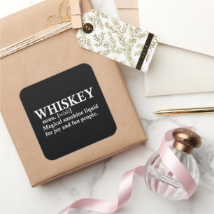 Whiskey definitie grappige alcohol gezegden gesche vierkante sticker