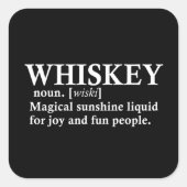 Whiskey definitie grappige alcohol gezegden gesche vierkante sticker (Voorkant)