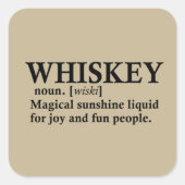 Whiskey definitie grappige alcohol gezegden gesche vierkante sticker (Voorkant)