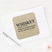 Whiskey definitie grappige alcohol gezegden gesche vierkante sticker (Envelop)