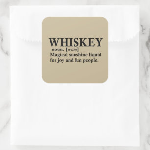 Whiskey definitie grappige alcohol gezegden gesche vierkante sticker