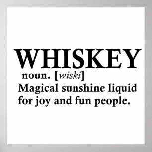 Whiskey definitie grappige alcohol uitspraken poster
