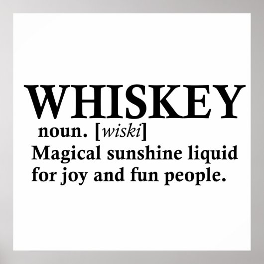 Whiskey definitie grappige alcohol uitspraken poster (Voorkant)