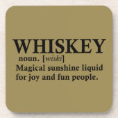 Whiskey definitie grappige drink citaten bier onderzetter (Voorkant)