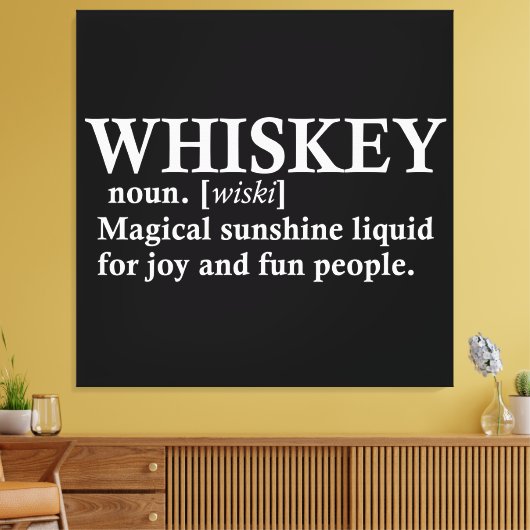 Whiskey definitie grappige drink citaten canvas afdruk (Insitu (Woonkamer))