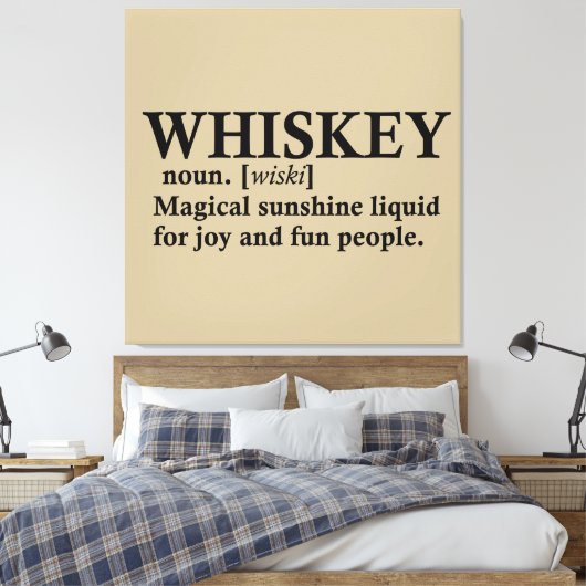 Whiskey definitie grappige drink citaten canvas afdruk (Insitu (Slaapkamer))