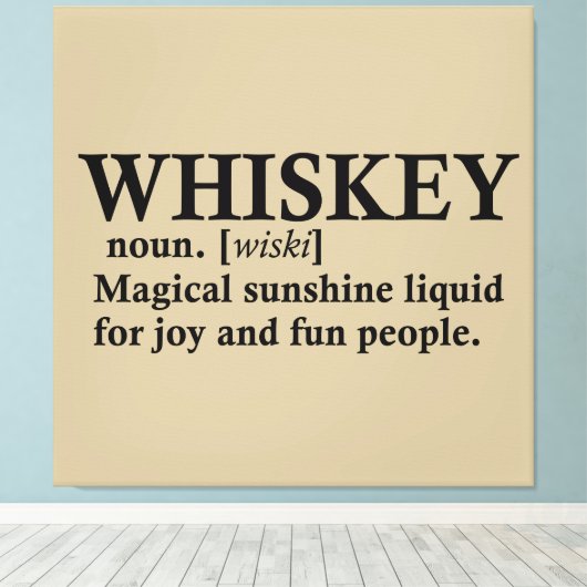 Whiskey definitie grappige drink citaten canvas afdruk (Insitu (Houten vloer))