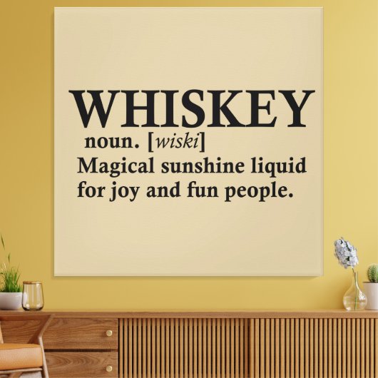 Whiskey definitie grappige drink citaten canvas afdruk (Insitu (Woonkamer))