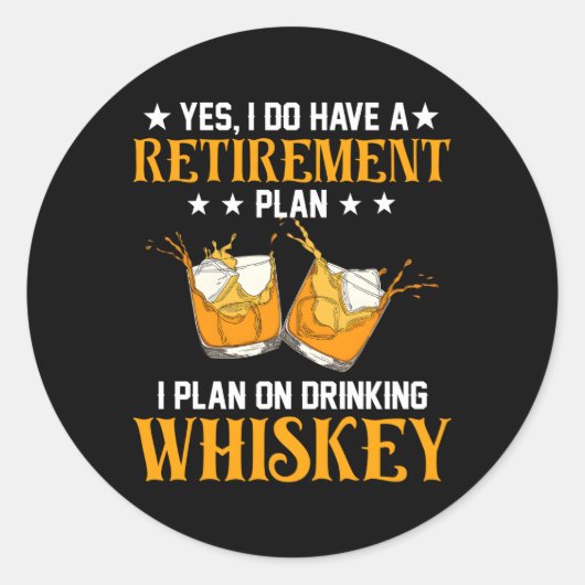 Whiskey Drinkers Opa Papa Vaderdag Ronde Sticker (Voorkant)