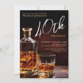 Whiskey Elegant 40e verjaardagsfeestje Kaart (Voorkant)