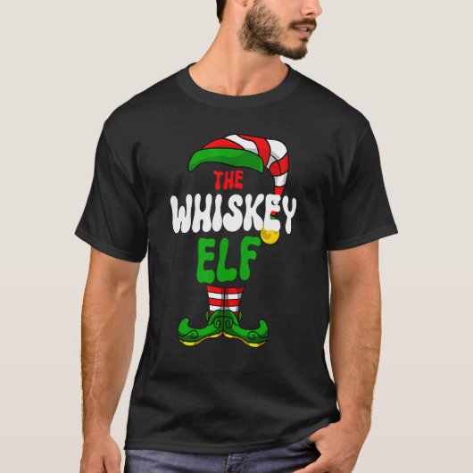 Whiskey Elf Pajama Matching Group Kerstmis Holida T-shirt (Voorkant)
