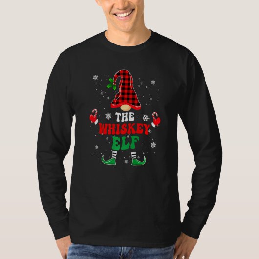 Whiskey Elf T-shirts Bijpassende Groep Kerst Pyjam (Voorkant)