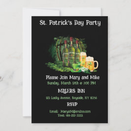 Whiskey en bier St. Patrick's Day Party Kaart