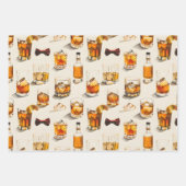 Whiskey en boog stropdassen ontwerp inpakpapier vel (Voorkant 3)