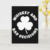 Whiskey En D Beslissingen Grappige St. Patrick's D Kaart (Gele Bloem)
