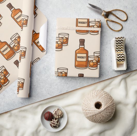 Whiskey En Glazen Cadeaupapier (Crafts)