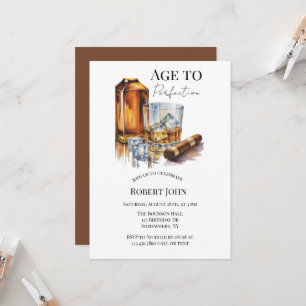 Whiskey en sigaar mannen verjaardagsfeestje kaart