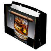 Whiskey en sigaar Mans Black Gold Classy Groot Cadeauzakje (Achterkant Gekanteld)