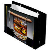 Whiskey en sigaar Mans Black Gold Classy Groot Cadeauzakje (Voorkant Gekanteld)